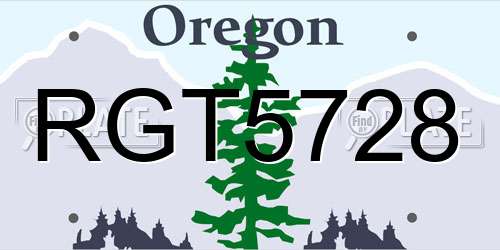 RGT5728 Oregon License Plate