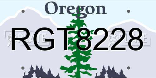 RGT8228 Oregon License Plate