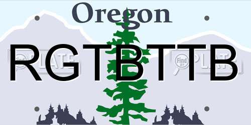 RGTBTTB Oregon License Plate