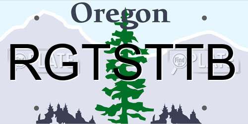 RGTSTTB Oregon License Plate