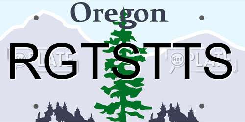RGTSTTS Oregon License Plate
