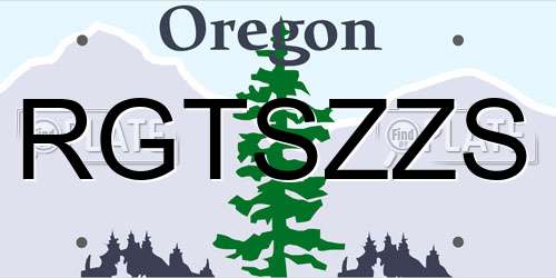 RGTSZZS Oregon License Plate