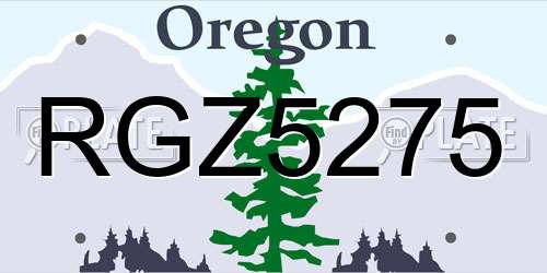 RGZ5275 Oregon License Plate
