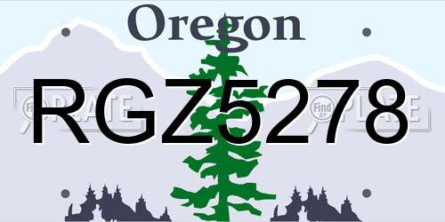 RGZ5278 Oregon License Plate