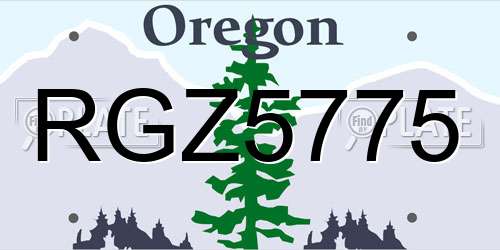 RGZ5775 Oregon License Plate
