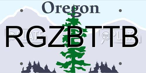 RGZBTTB Oregon License Plate