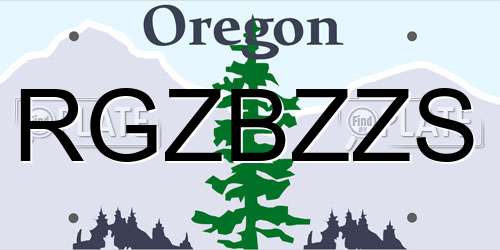 RGZBZZS Oregon License Plate