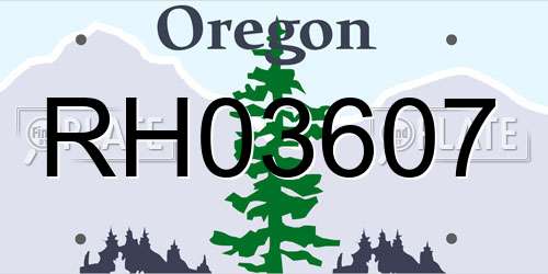 RH03607 Oregon License Plate