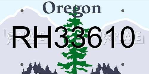 RH33610 Oregon License Plate