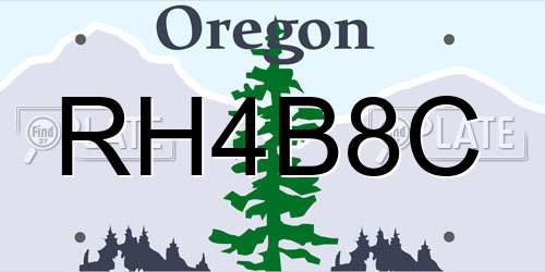 RH4B8C Oregon License Plate