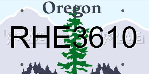 RHE3610 Oregon License Plate