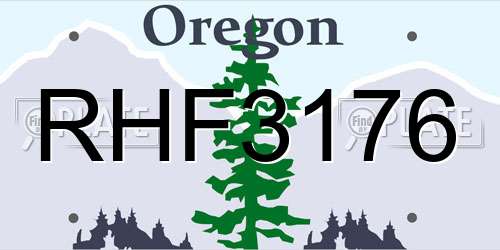 RHF3176 Oregon License Plate