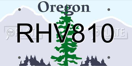 RHV810 Oregon License Plate