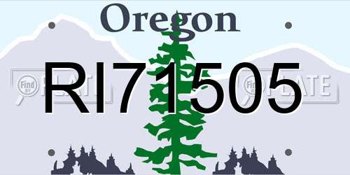 RI71505 Oregon License Plate