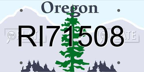 RI71508 Oregon License Plate