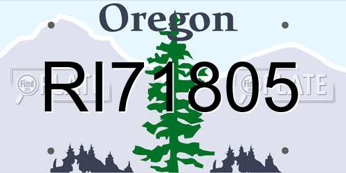 RI71805 Oregon License Plate