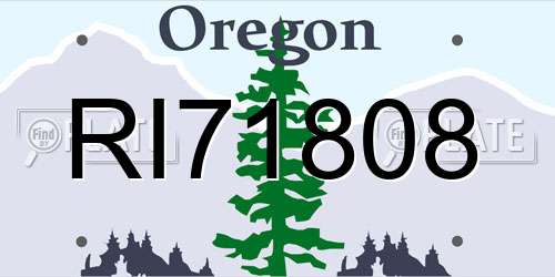 RI71808 Oregon License Plate
