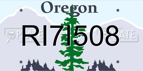 RI7I508 Oregon License Plate