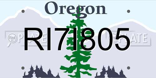 RI7I805 Oregon License Plate