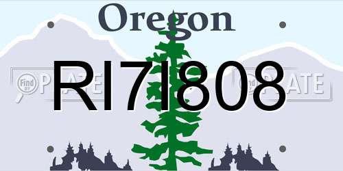 RI7I808 Oregon License Plate