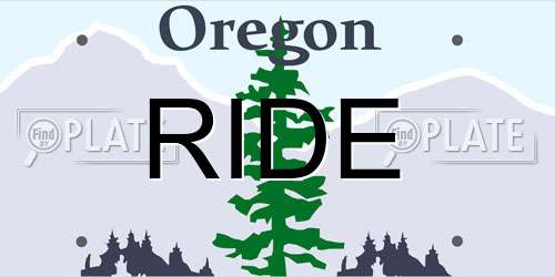 RIDE Oregon License Plate
