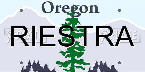 RIESTRA Oregon License Plate