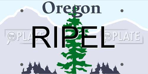 RIPEL Oregon License Plate