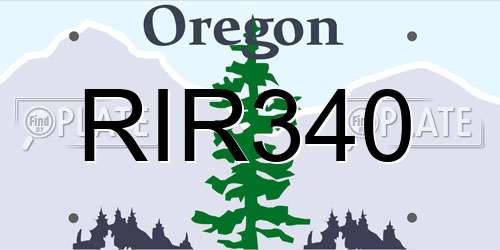 RIR340 Oregon License Plate