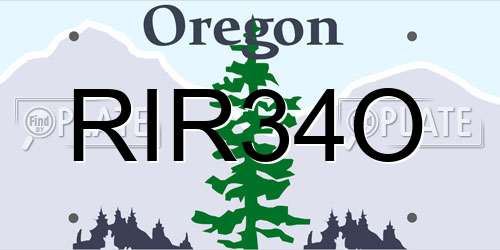 RIR34O Oregon License Plate