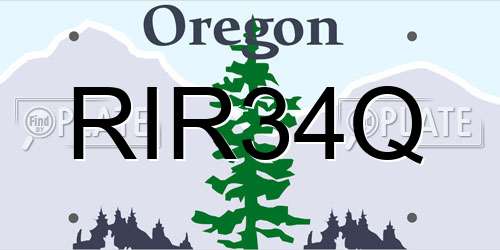 RIR34Q Oregon License Plate