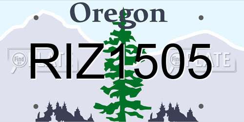 RIZ1505 Oregon License Plate