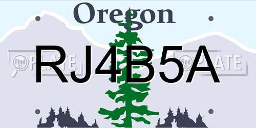 RJ4B5A Oregon License Plate