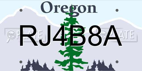 RJ4B8A Oregon License Plate
