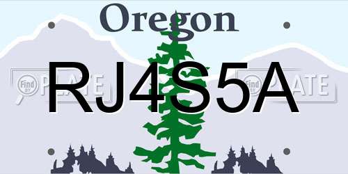RJ4S5A Oregon License Plate