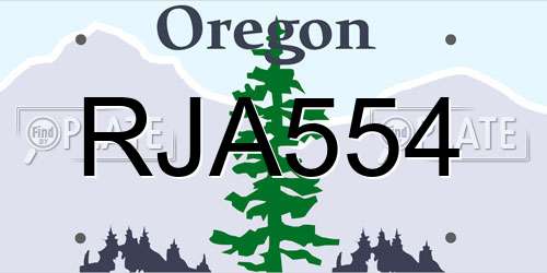 RJA554 Oregon License Plate