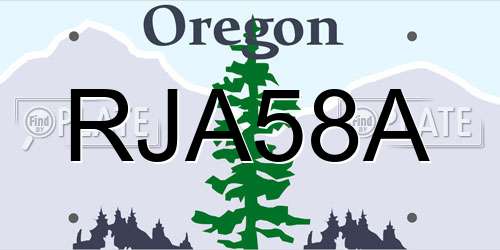 RJA58A Oregon License Plate