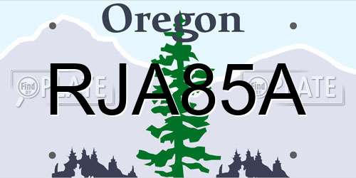 RJA85A Oregon License Plate