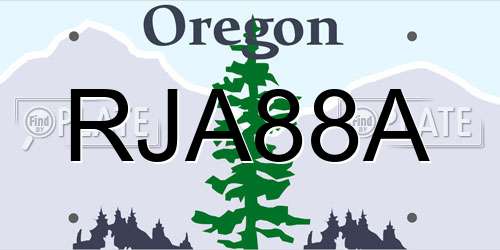RJA88A Oregon License Plate
