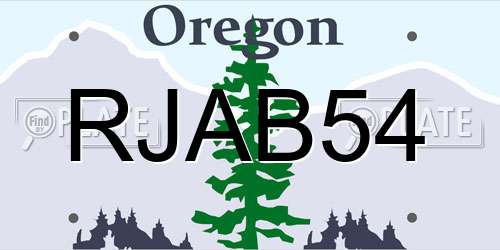 RJAB54 Oregon License Plate