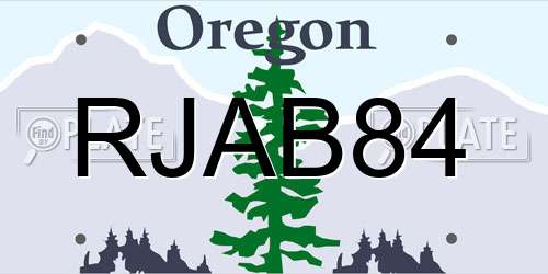 RJAB84 Oregon License Plate