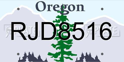 RJD8516 Oregon License Plate