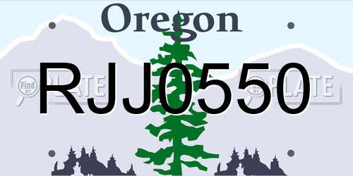 RJJ0550 Oregon License Plate