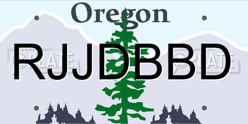 RJJDBBD Oregon License Plate