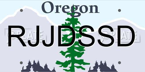RJJDSSD Oregon License Plate