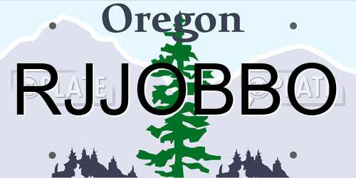 RJJOBBO Oregon License Plate