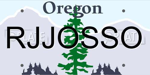 RJJOSSO Oregon License Plate
