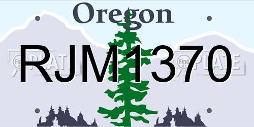 RJM1370 Oregon License Plate