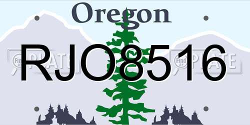 RJO8516 Oregon License Plate