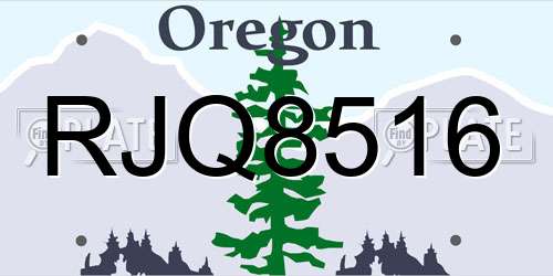 RJQ8516 Oregon License Plate