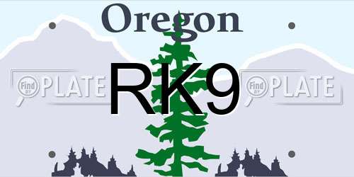 RK9 Oregon License Plate